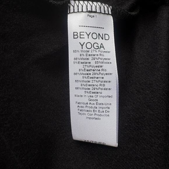 Beyond Yoga Oversized Sweatshirt NWT Sz XS Black Crew Neck Relaxed Pullover - Picture 7 of 11